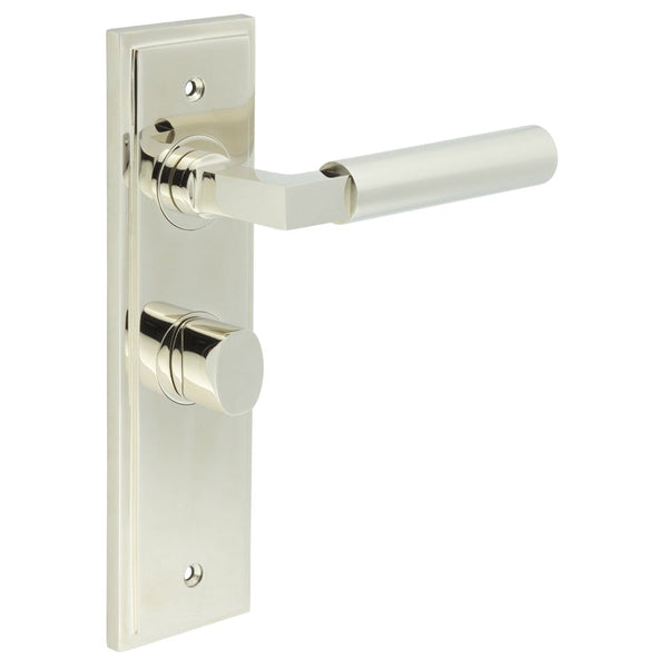 Burlington Westminster Door Handles Bathroom Backplate & Turn & Release