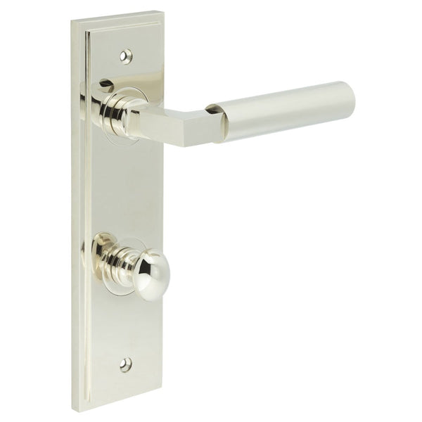 Burlington Westminster Door Handle Din Bathroom Backplate & Turn & Release 80