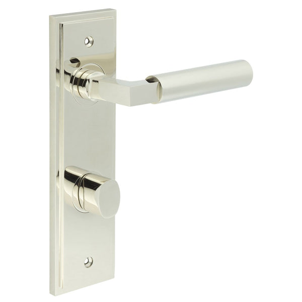 Burlington Westminster Door Handles Din Bathroom Backplate & Turn & Release