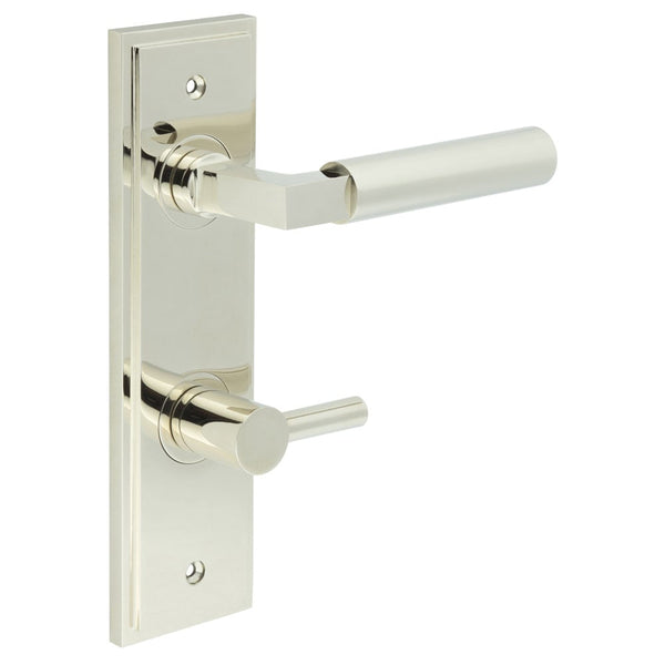 Burlington Westminster Door Handle Din Bathroom Backplate & Turn & Release 82