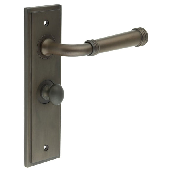 Burlington Highgate Door Handle Bathroom Backplate & Turn & Release 80