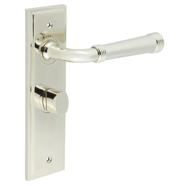 Burlington Highgate Door Handle Bathroom Backplate & Turn & Release 81
