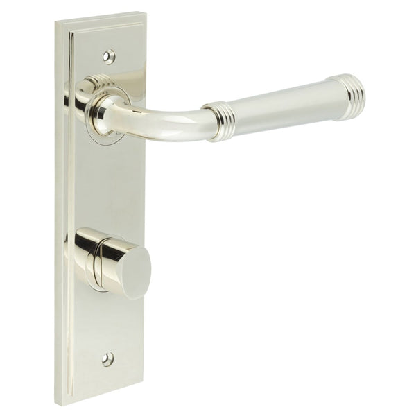 Burlington Highgate Door Handles Din Bathroom Backplate & Turn & Release 81