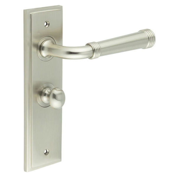 Burlington Highgate Door Handle Bathroom Backplate & Turn & Release 80