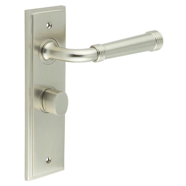 Burlington Highgate Door Handle Bathroom Backplate & Turn & Release 81