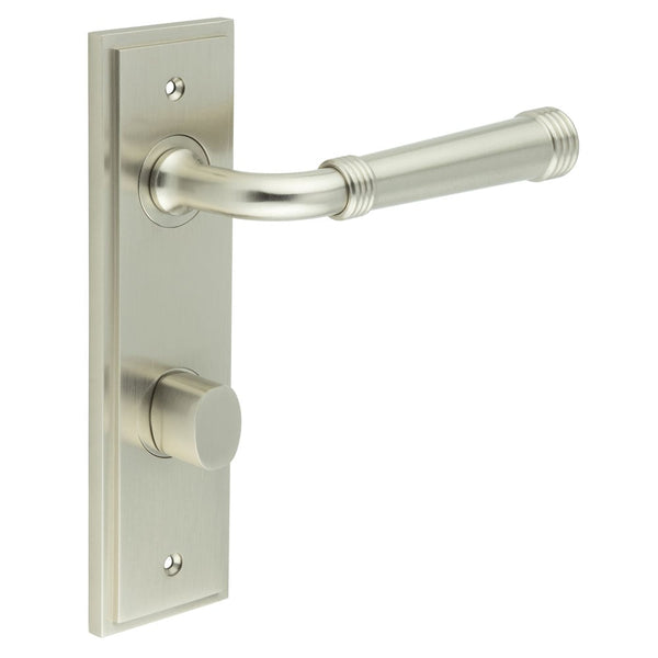 Burlington Highgate Door Handles Din Bathroom Backplate & Turn & Release 81