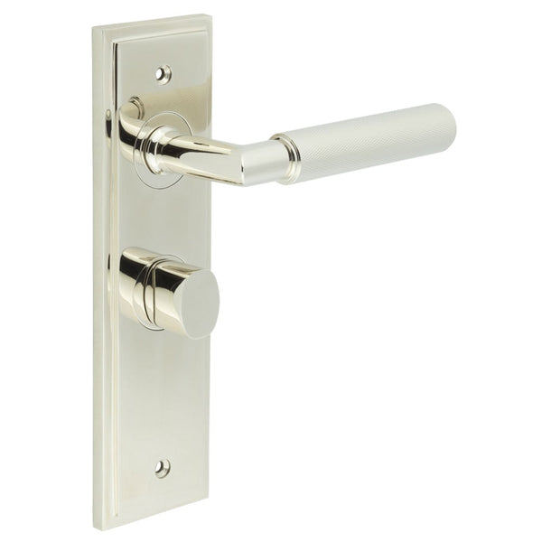 Burlington Piccadilly Door Handles Bathroom Backplate & Turn & Release 81