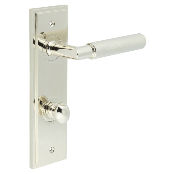 Burlington Piccadilly Door Handle Bathroom Din Backplate & Turn & Release 80