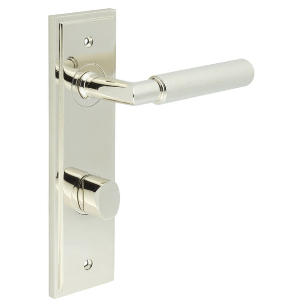 Burlington Piccadilly Door Handles Bathroom Din Backplate & Turn & Release 81