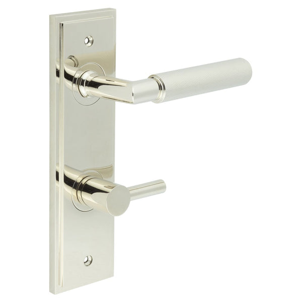 Burlington Piccadilly Door Handles Bathroom Din Backplate & Turn & Release 82