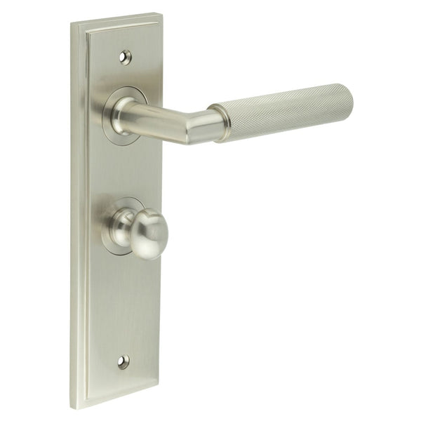 Burlington Piccadilly Door Handles Bathroom Backplate & Turn & Release 80