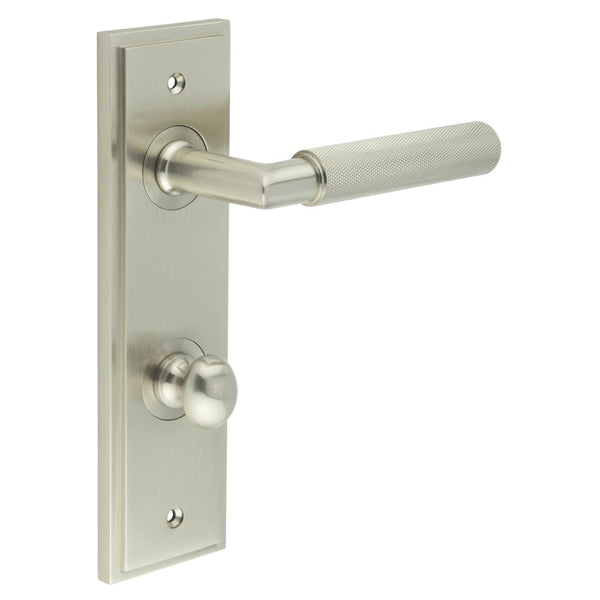 Burlington Piccadilly Door Handles Din Bathroom Backplate & Turn & Release 80
