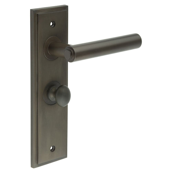 Burlington Richmond Door Handles Bathroom Backplate & Turn & Release 80