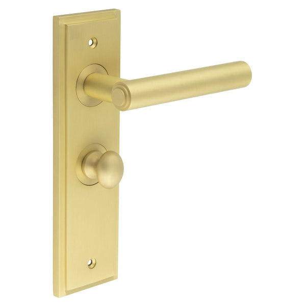 Burlington Richmond Door Handle Bathroom Backplate & Turn & Release 80 by Burlington By Frelan