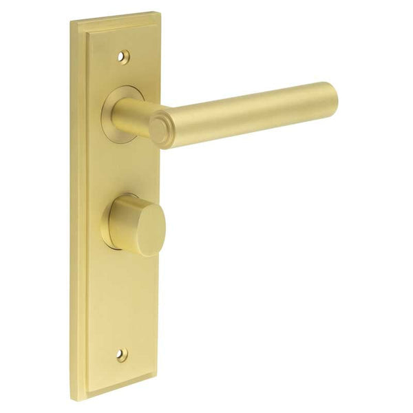 Burlington Richmond Door Handle Bathroom Backplate & Turn & Release 81 by Burlington By Frelan