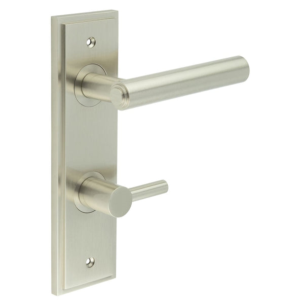 Burlington Richmond Door Handles Din Bathroom Backplate & Turn & Release 82