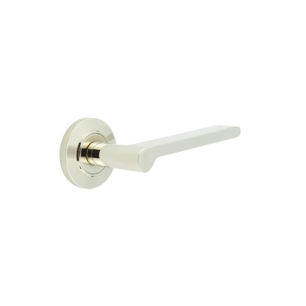 Burlington Fitzrovia Door Handles On Chamfered Rose