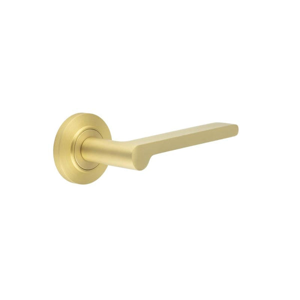 Burlington Fitzrovia Door Handles On Chamfered Rose