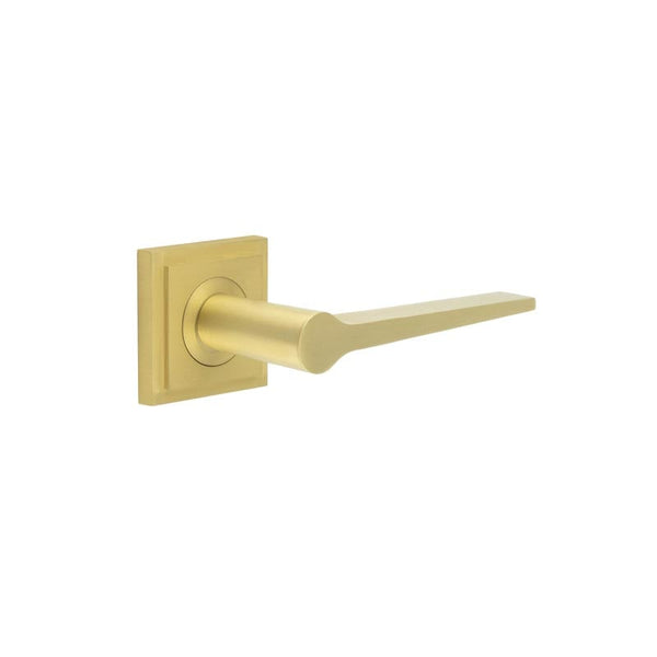 Burlington Knightsbridge Door Handles On Square Stepped Rose