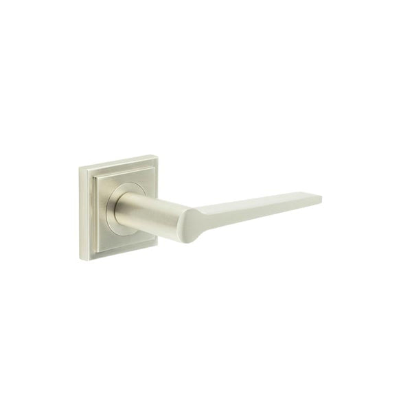 Burlington Knightsbridge Door Handles On Square Stepped Rose