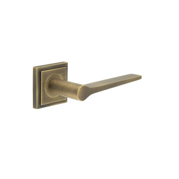 Burlington Knightsbridge Door Handles On Square Stepped Rose