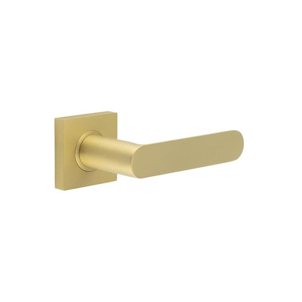 Burlington Kensington Door Handles On Square Plain Rose