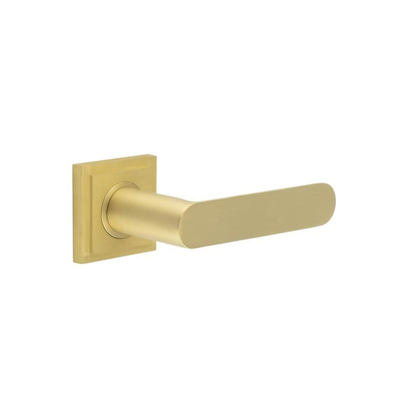 Burlington Kensington Door Handles On Square Stepped Rose