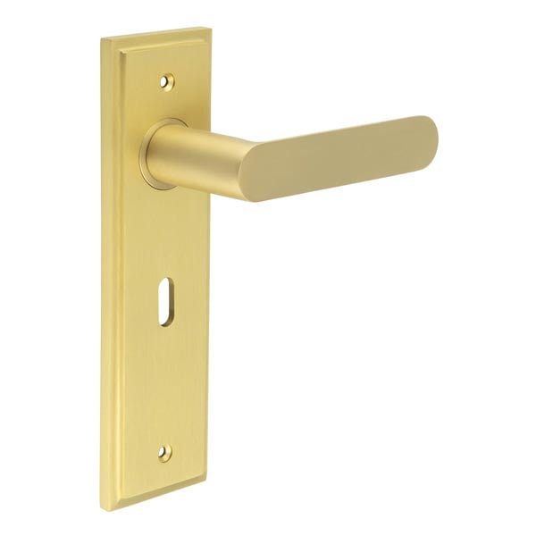Burlington Kensington Door Handles Lock Backplate