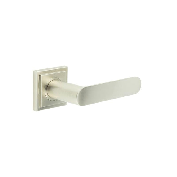 Burlington Kensington Door Handles On Square Stepped Rose