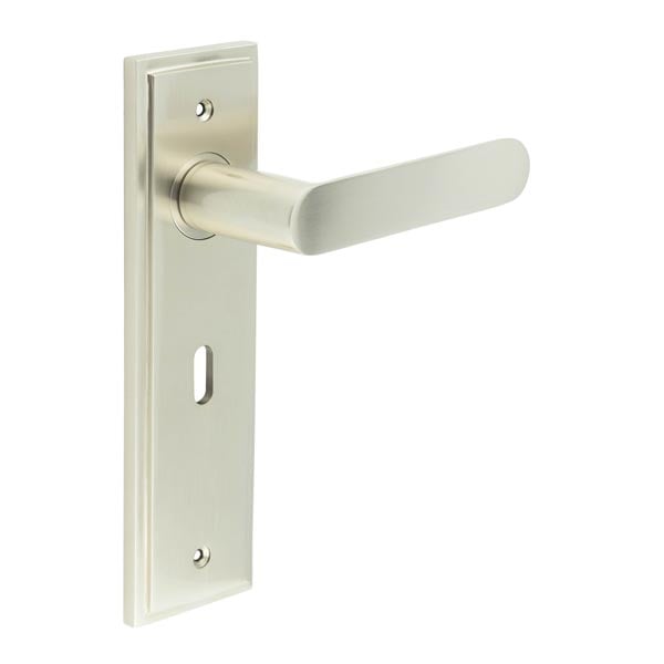 Burlington Kensington Door Handles Lock Backplate