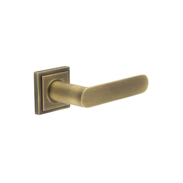 Burlington Kensington Door Handles On Square Stepped Rose