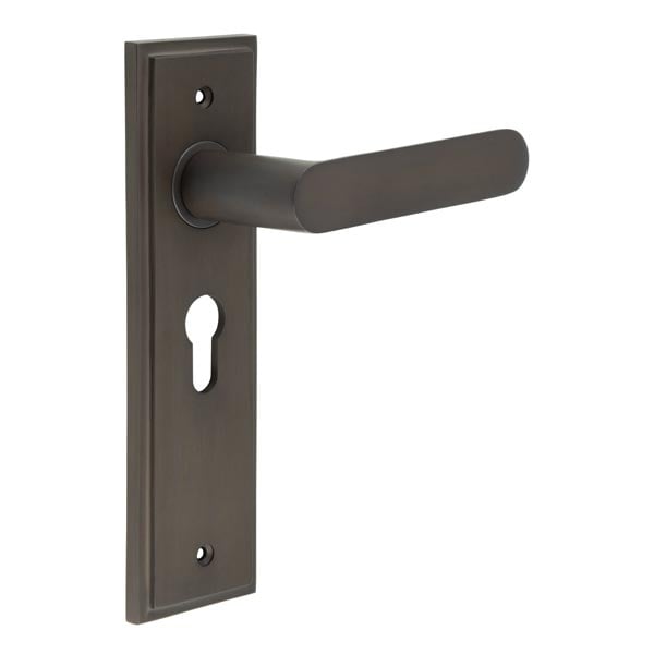 Burlington Kensington Door Handles Euro Backplate