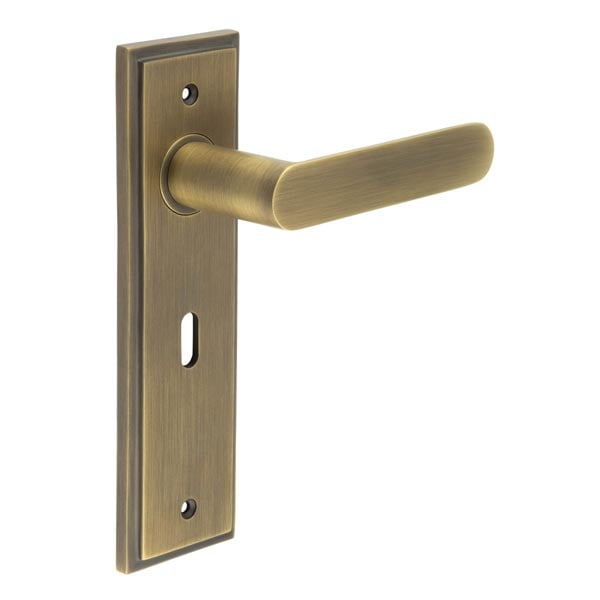 Burlington Kensington Door Handles Lock Backplate