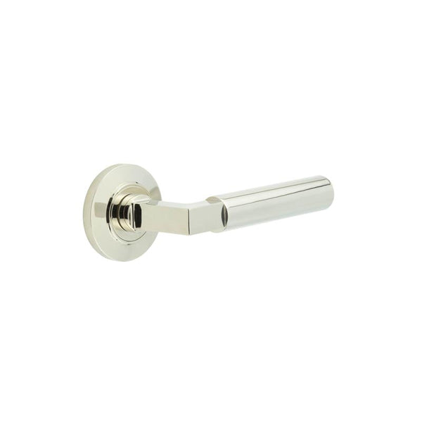 Burlington Westminster Door Handles On Chamfered Rose by Burlington By Frelan