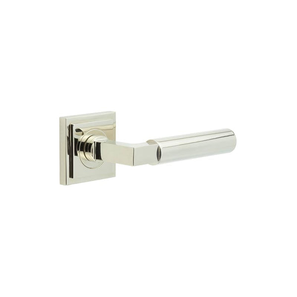 Burlington Westminster Door Handles On Square Stepped Rose by Burlington By Frelan