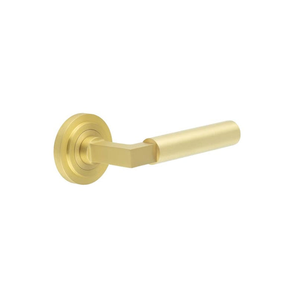 Burlington Westminster Door Handles On Stepped Rose by Burlington By Frelan