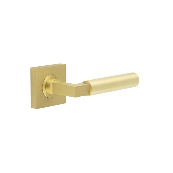 Burlington Westminster Door Handles On Square Plain Rose by Burlington By Frelan