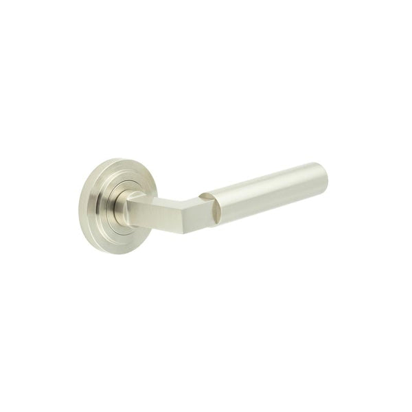 Burlington Westminster Door Handles On Stepped Rose by Burlington By Frelan