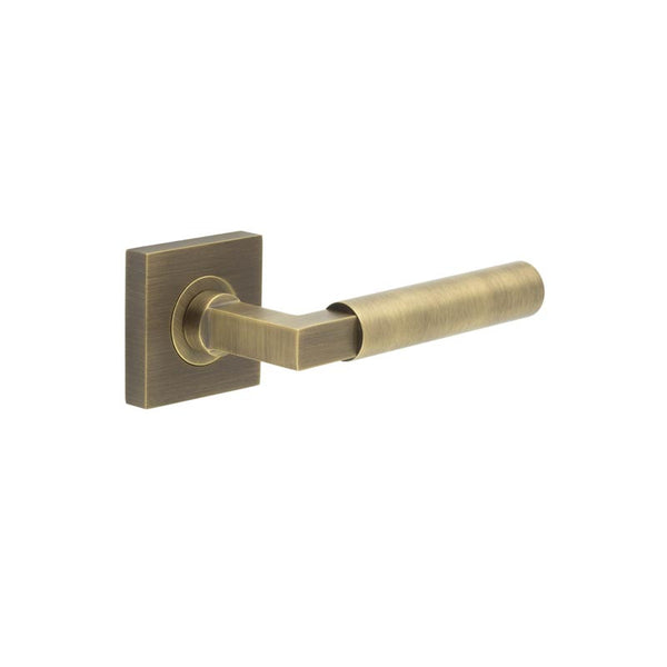 Burlington Westminster Door Handles On Square Plain Rose by Burlington By Frelan