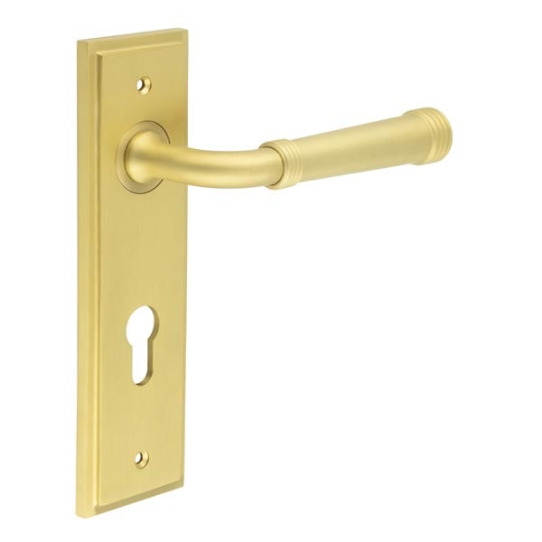Burlington Highgate Door Handle Din Euro Backplate