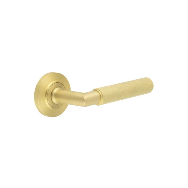 Burlington Piccadilly Door Handles On Chamfered Rose by Burlington By Frelan