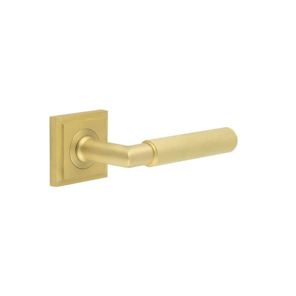 Burlington Piccadilly Door Handles On Square Stepped Rose