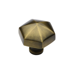 Classic Hexagon Cabinet Knob by M Marcus - Heritage Brass