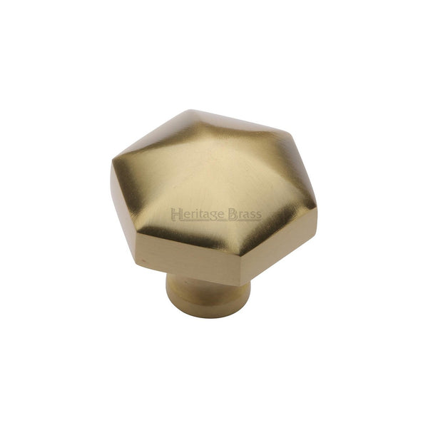 Classic Hexagon Cabinet Knob by M Marcus - Heritage Brass