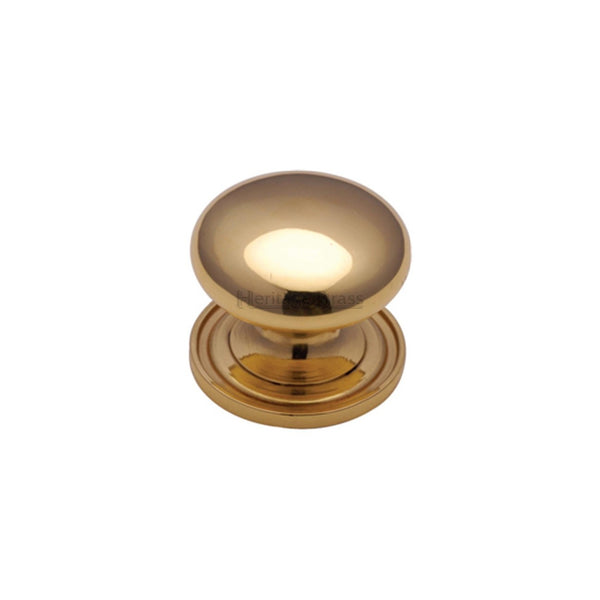 Victorian Round Cabinet Knob with Base by M Marcus - Heritage Brass