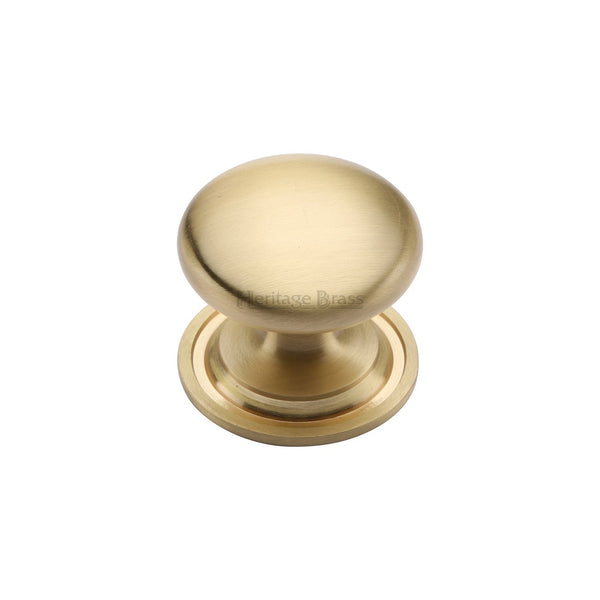 Victorian Round Cabinet Knob with Base by M Marcus - Heritage Brass