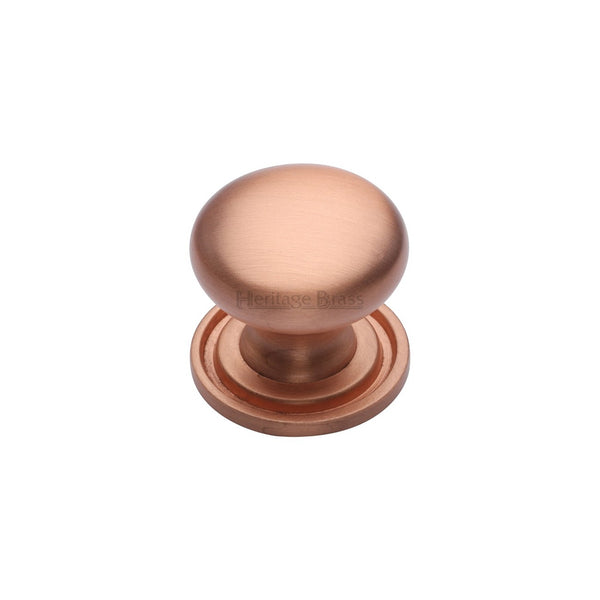 Victorian Round Cabinet Knob with Base by M Marcus - Heritage Brass