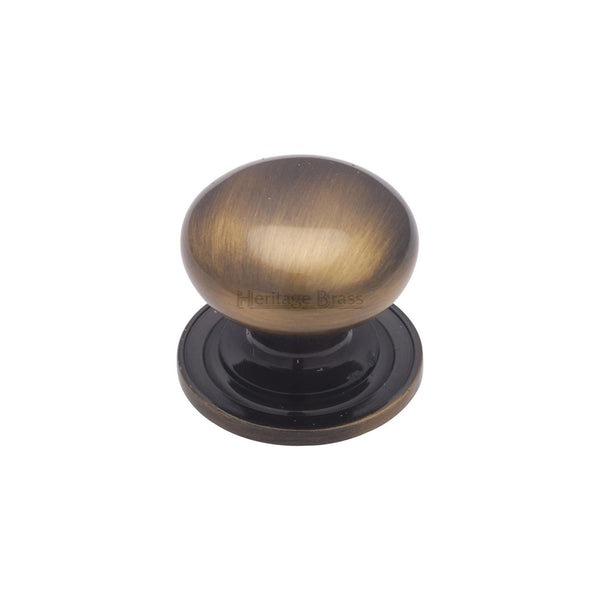 Victorian Round Cabinet Knob with Base by M Marcus - Heritage Brass