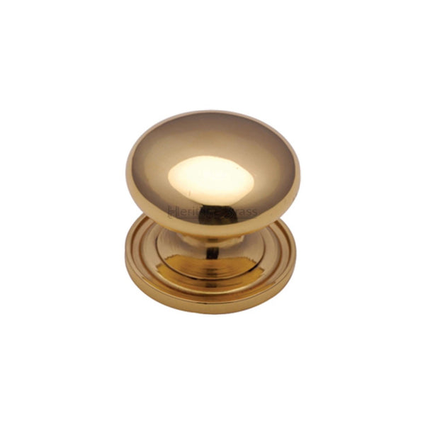 Victorian Round Cabinet Knob with Base by M Marcus - Heritage Brass