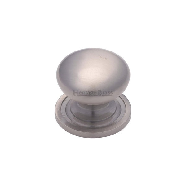 Victorian Round Cabinet Knob with Base by M Marcus - Heritage Brass